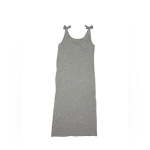 & Other Stories Knotted Shoulder Sleeveless Gray Midi Dress, Size 4